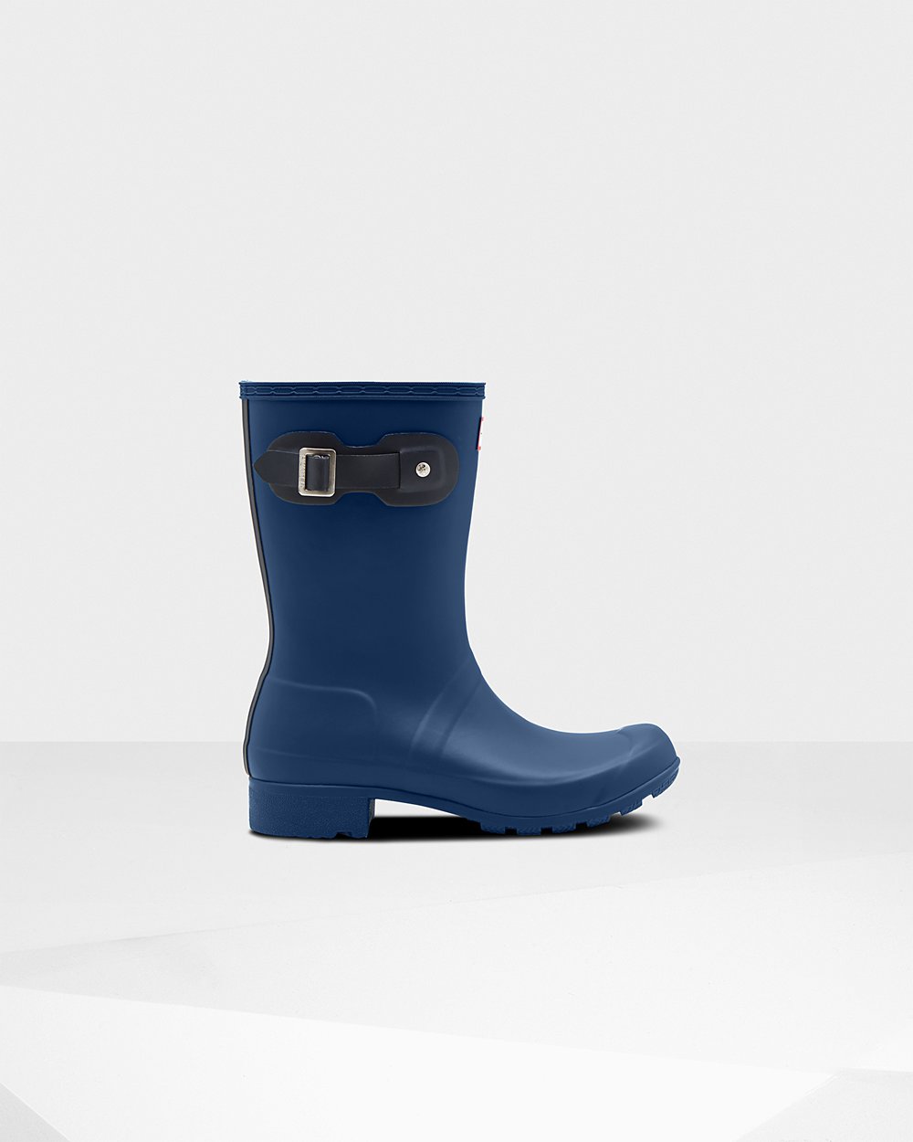 Womens Short Rain Boots - Hunter Original Tour Foldable (09NGZOFTC) - Navy
